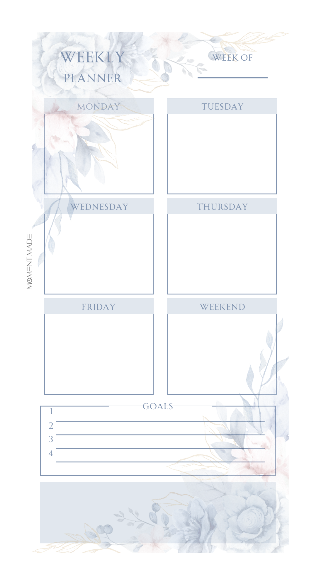 Week on One Page - Garden of Goals